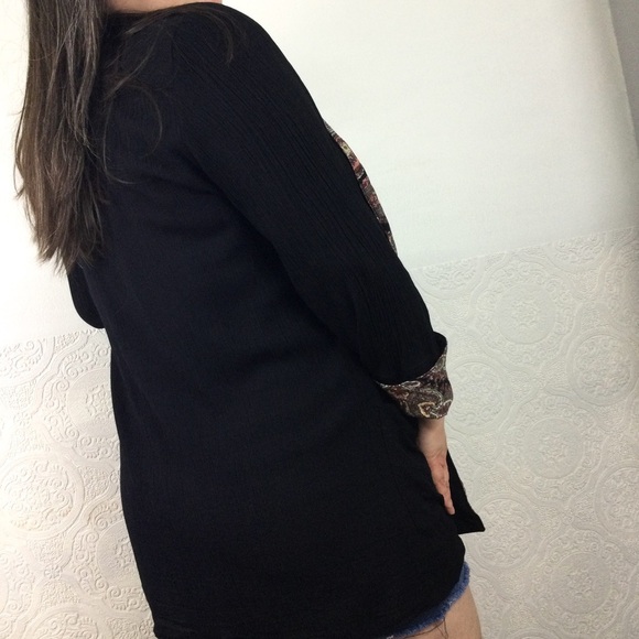 Vintage Carole Little black boyfriend blazer paisley cuffs and collar lapel - Picture 11 of 13